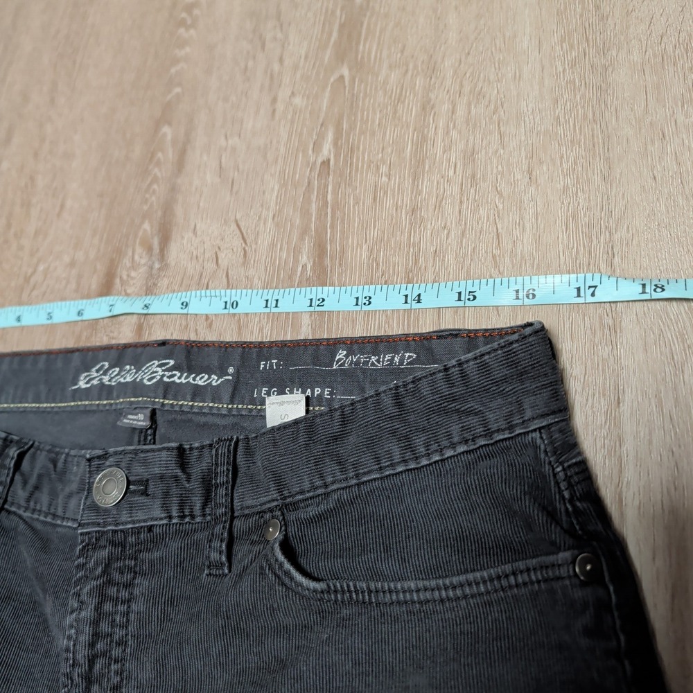 Eddie Bauer Womens 10 Boyfriend Corduroy Pants Charcoal Grey‎ Straight Leg 33x30 - Picture 4 of 7